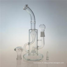 Deux fonctions Recycle Glass Water Smoking Pipes with Showerhead (ES-GB-423)